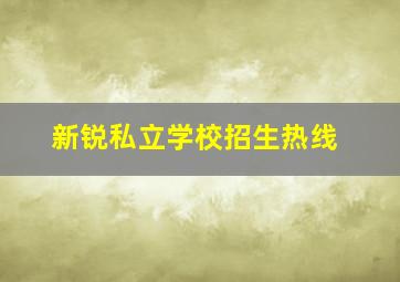 新锐私立学校招生热线