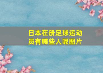 日本在册足球运动员有哪些人呢图片