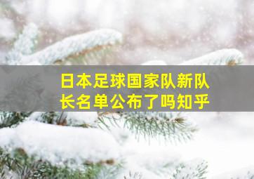 日本足球国家队新队长名单公布了吗知乎