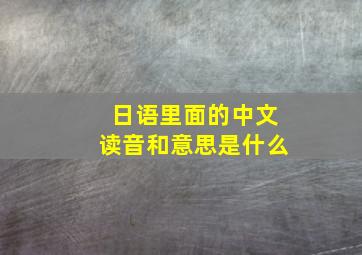 日语里面的中文读音和意思是什么