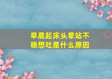 早晨起床头晕站不稳想吐是什么原因