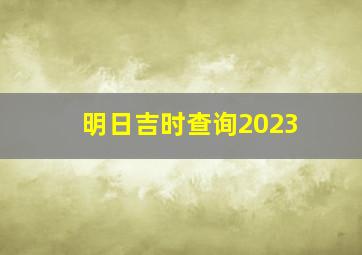 明日吉时查询2023