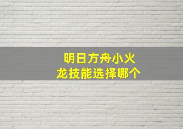 明日方舟小火龙技能选择哪个