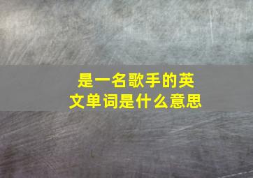 是一名歌手的英文单词是什么意思