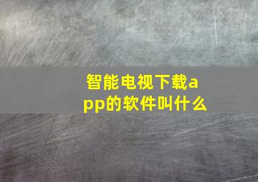 智能电视下载app的软件叫什么