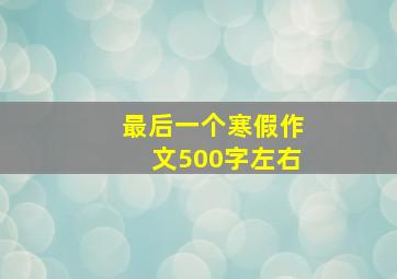 最后一个寒假作文500字左右