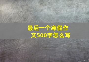 最后一个寒假作文500字怎么写