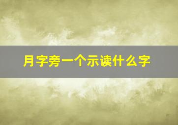 月字旁一个示读什么字