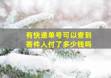 有快递单号可以查到寄件人付了多少钱吗