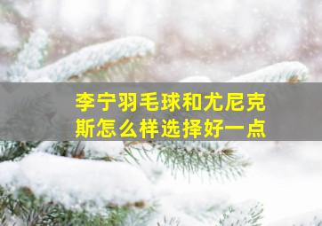 李宁羽毛球和尤尼克斯怎么样选择好一点