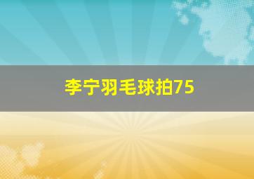 李宁羽毛球拍75