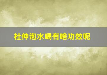 杜仲泡水喝有啥功效呢