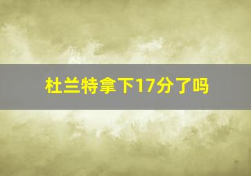 杜兰特拿下17分了吗