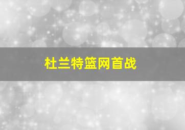 杜兰特篮网首战