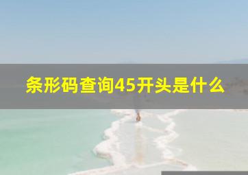 条形码查询45开头是什么