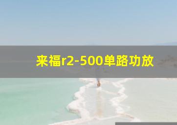 来福r2-500单路功放