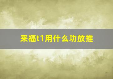 来福t1用什么功放推