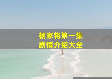 杨家将第一集剧情介绍大全