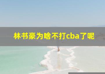 林书豪为啥不打cba了呢