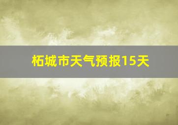 柘城市天气预报15天