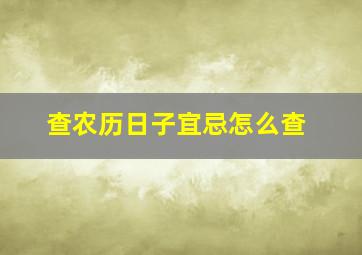 查农历日子宜忌怎么查