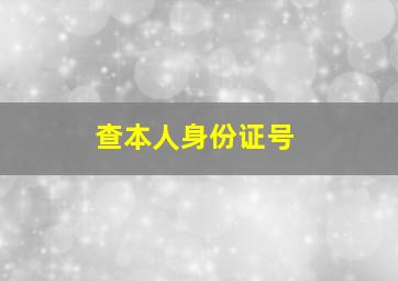 查本人身份证号