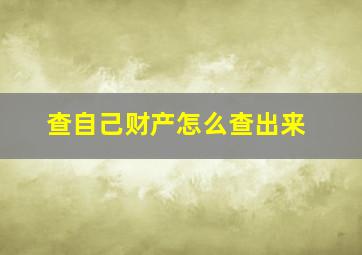 查自己财产怎么查出来