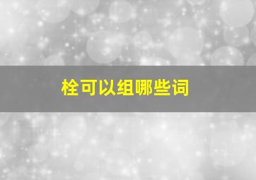 栓可以组哪些词