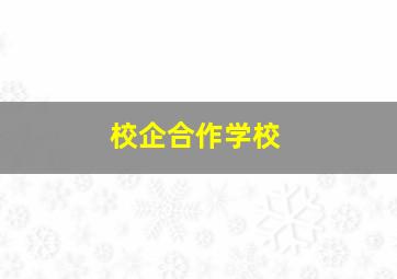 校企合作学校