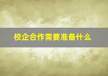 校企合作需要准备什么