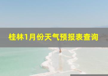 桂林1月份天气预报表查询