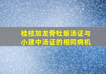 桂枝加龙骨牡蛎汤证与小建中汤证的相同病机