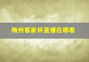 梅州客家杯直播在哪看