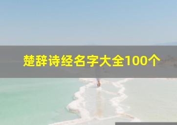 楚辞诗经名字大全100个