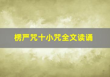 楞严咒十小咒全文读诵