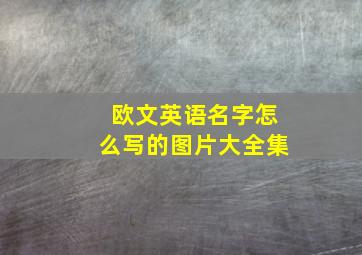 欧文英语名字怎么写的图片大全集