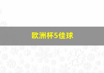 欧洲杯5佳球