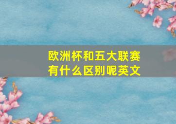 欧洲杯和五大联赛有什么区别呢英文