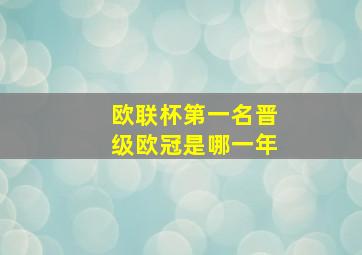 欧联杯第一名晋级欧冠是哪一年