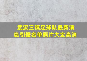 武汉三镇足球队最新消息引援名单照片大全高清