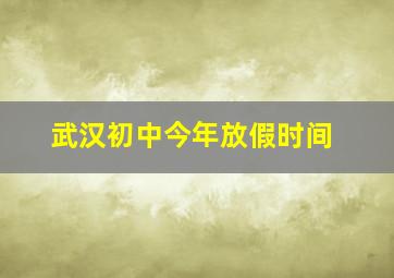 武汉初中今年放假时间