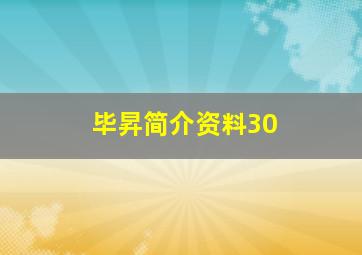 毕昇简介资料30