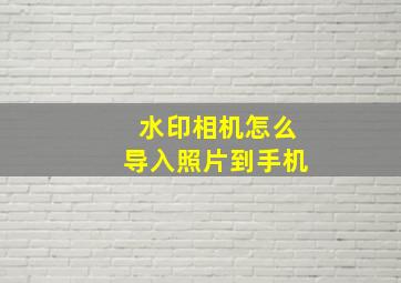 水印相机怎么导入照片到手机