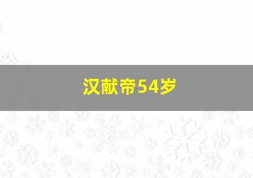 汉献帝54岁