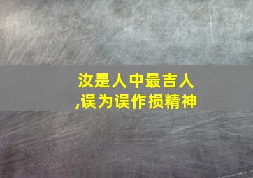 汝是人中最吉人,误为误作损精神