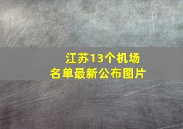 江苏13个机场名单最新公布图片