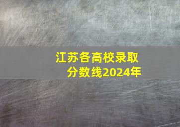 江苏各高校录取分数线2024年