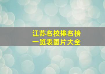 江苏名校排名榜一览表图片大全