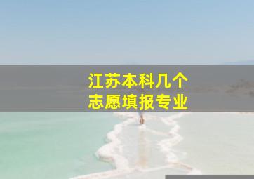 江苏本科几个志愿填报专业