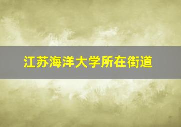 江苏海洋大学所在街道